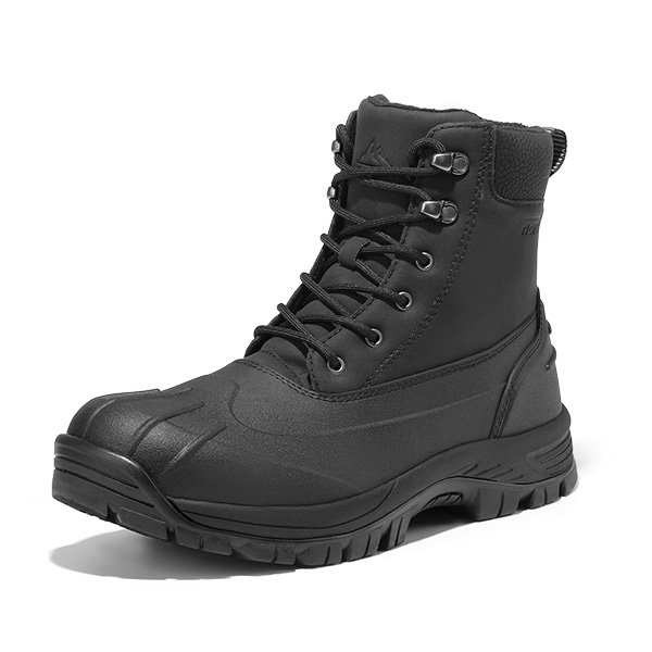 Men's Insulated Snow Winter Boots - BLACK -  0